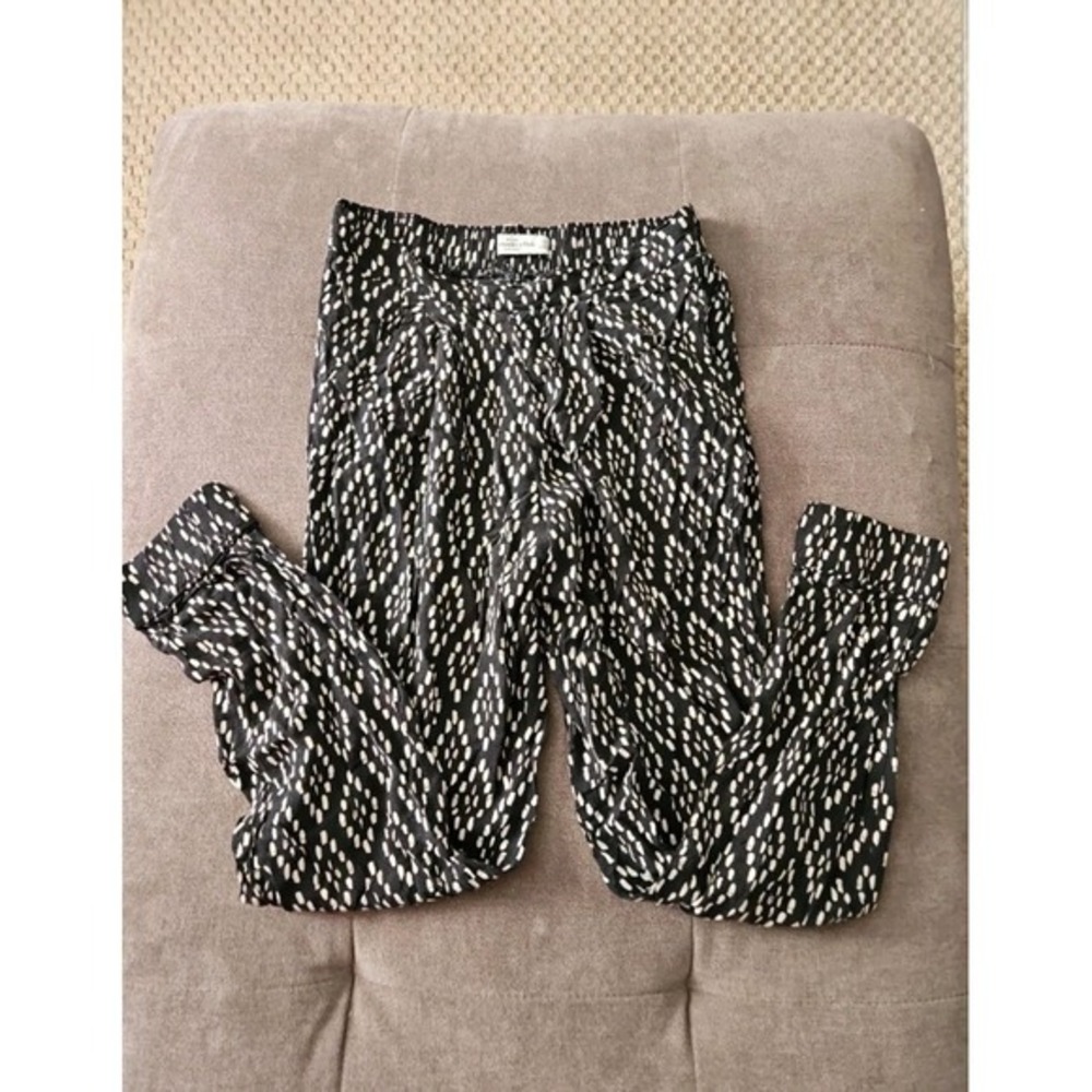 Women's Black & White Diamond Print Elastic Waist Joggers A&F Womens Size XS